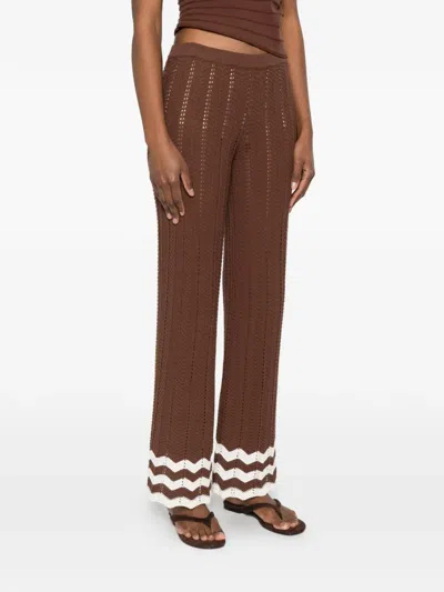 Twinset Knitted Trousers In Brown