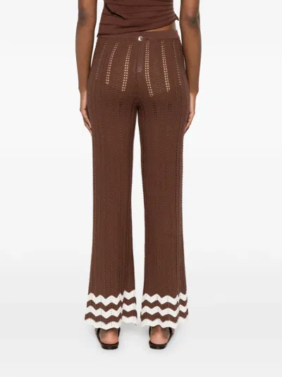 Twinset Knitted Trousers In Brown
