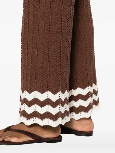 Twinset Knitted Trousers In Brown