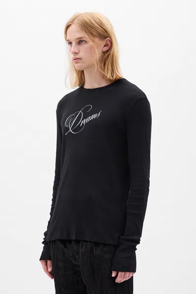 Ann Demeulemeester Greg Slim Fit Long Sleeves T-shirt In Black