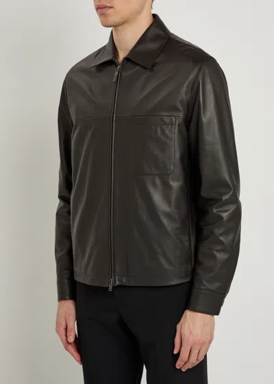 Tod's Tods Leather Overshirt In Black
