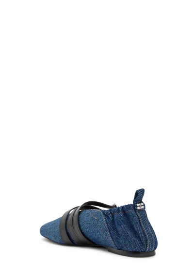 Ganni Sue Denim Ballerina Flats Dark Blue Vintage