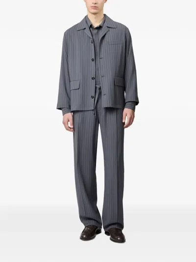 Tod's Pinstripe-pattern Drawstring Trousers In Gray