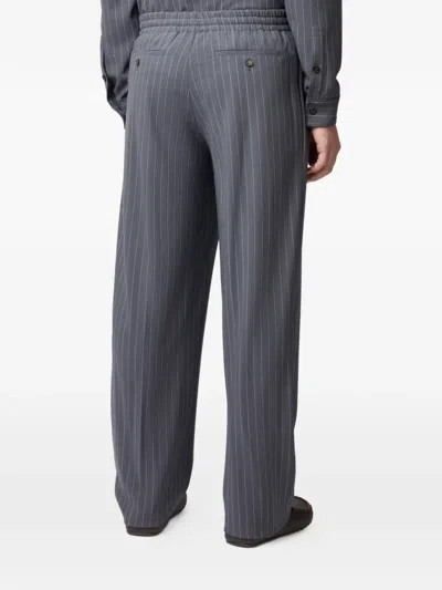 Tod's Pinstripe-pattern Drawstring Trousers In Gray
