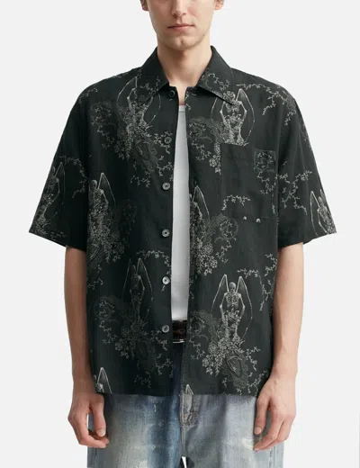 Our Legacy Mens Death Paisley Print Graphic-print Short-sleeve Cotton And Linen Shirt In Multi