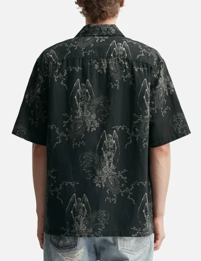 Our Legacy Mens Death Paisley Print Graphic-print Short-sleeve Cotton And Linen Shirt In Multi