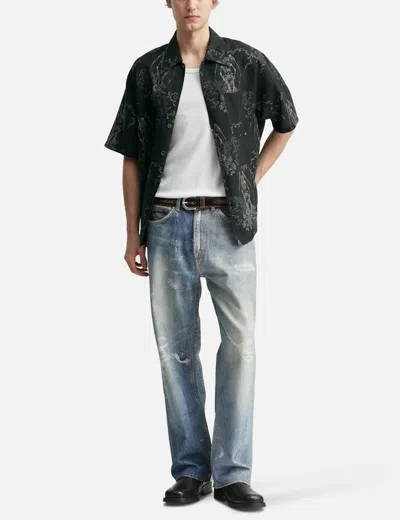 Our Legacy Mens Death Paisley Print Graphic-print Short-sleeve Cotton And Linen Shirt In Multi