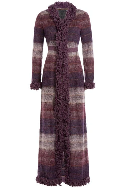 Anna Sui Wool Cardigan In Purple