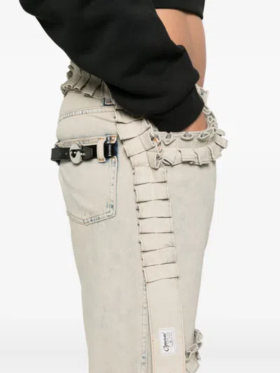 Coperni Ruffled Jeans In Multi