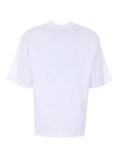 Marni Cotton T-shirt With Flocked Animal Alphabet Logo In White