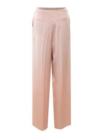 Pinko Limoncello Pink Pants With Concealed Front Closure In Tech Fabric Woman