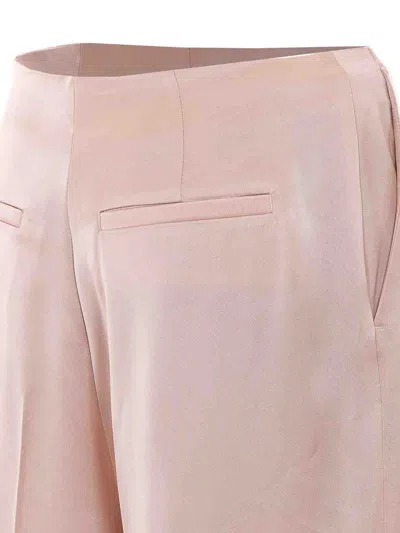 Pinko Limoncello Pink Pants With Concealed Front Closure In Tech Fabric Woman