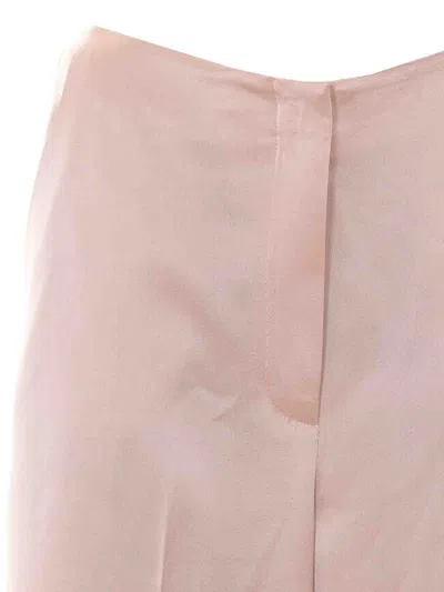 Pinko Limoncello Pink Pants With Concealed Front Closure In Tech Fabric Woman