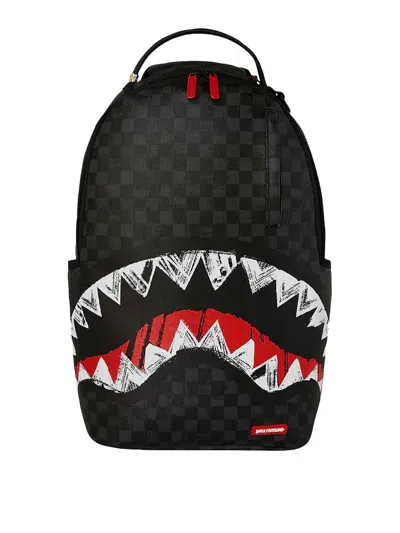 Sprayground Scribble Shark Backpack In Brown