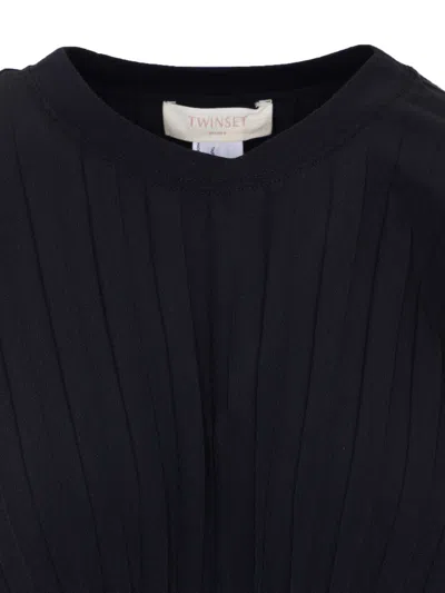 Twinset Black Sweater In Blue