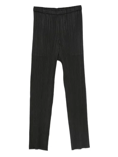 Issey Miyake "basic Slim" Pants In Black
