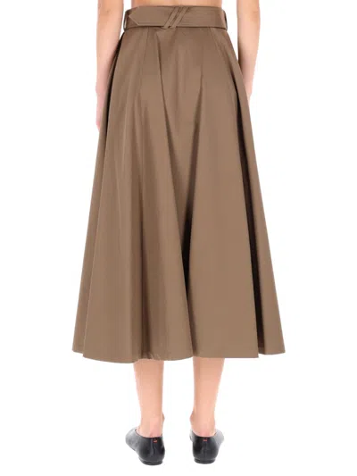 Burberry Brenda Belted Double-breasted Midi Trench Skirt In Brown