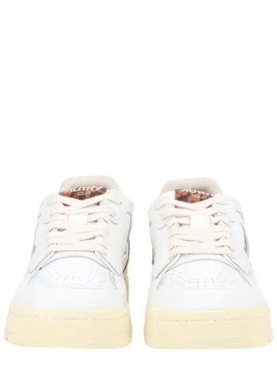 Autry Clc Leopard-print Sneakers In White
