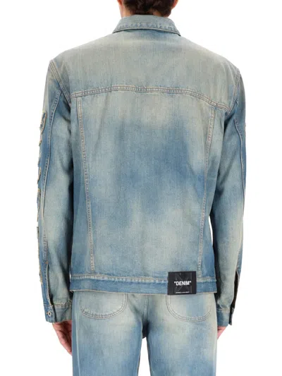 Off-white Blue Patch Skate Cotton Jacket Jacket In Blue