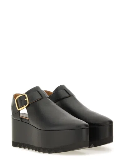 Stella Mccartney Elyse Closed-toe T-bar Platform Sandal In Black