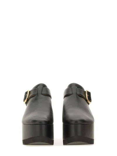 Stella Mccartney Elyse Closed-toe T-bar Platform Sandal In Black