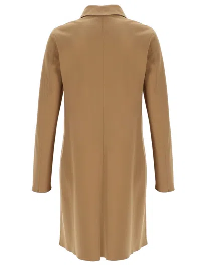 Herno First Act Coat Front Pockets Notch Lapel In Neutral