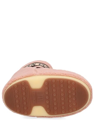 Moon Boot Icon Low Fleece Pink Snow Boot In Animal Print