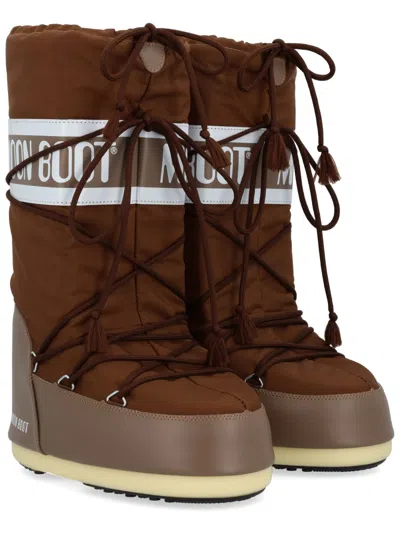 Moon Boot Brown Nylon And Synthetic Leather Icon Boots