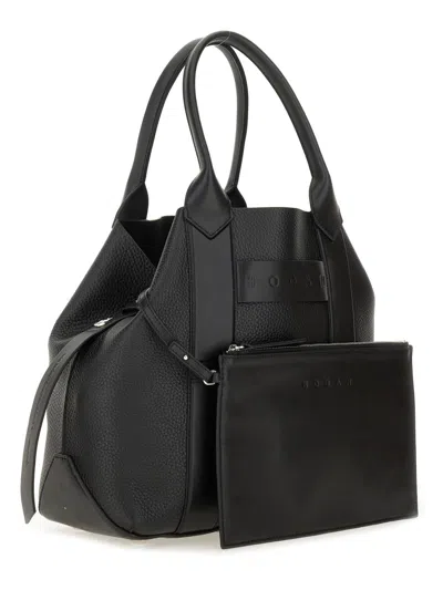 Hogan Medium Leather Handbag With Pebbled Texture