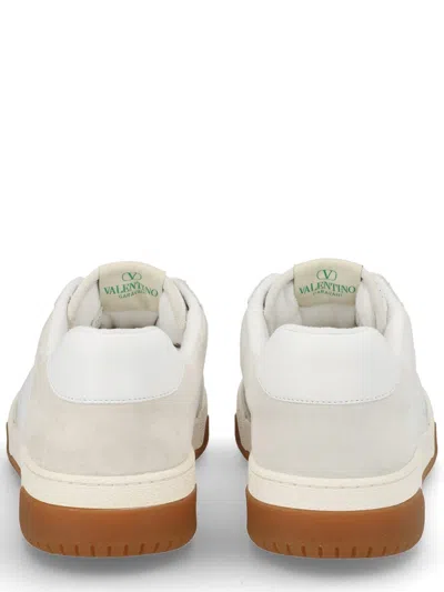 Valentino Garavani Signature Detail Ankle Padding Sneakers With Interchangeable Laces In White