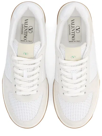 Valentino Garavani Signature Detail Ankle Padding Sneakers With Interchangeable Laces In White
