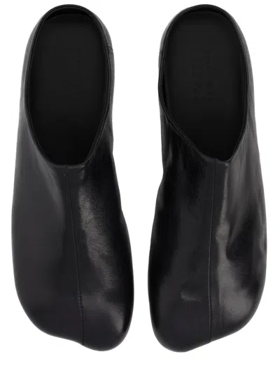 Mm6 Maison Margiela Anatomical Leather Sabot In Black