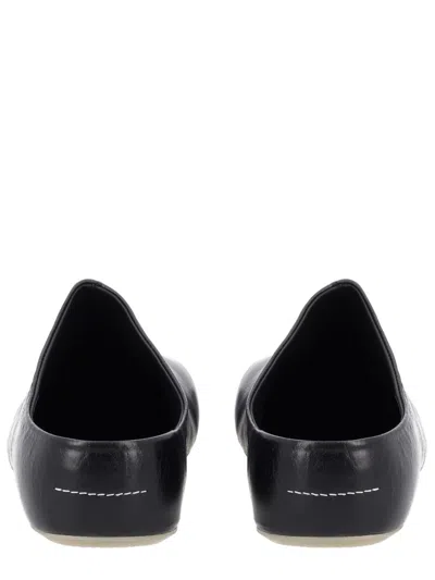 Mm6 Maison Margiela Anatomical Leather Sabot In Black