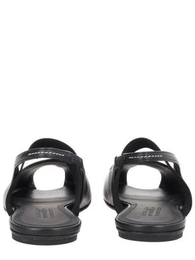 Mm6 Maison Margiela Logo Detailed Open-toe Slingback Sandals In Black