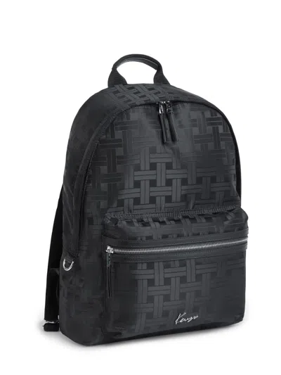 Kenzo Woven-pattern Zipped Backpack