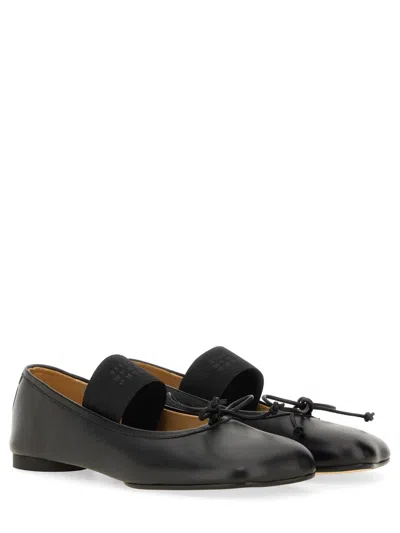Mm6 Maison Margiela Mm6 By Maison Margiela Ballerina Anatomic Leather Flats In Black