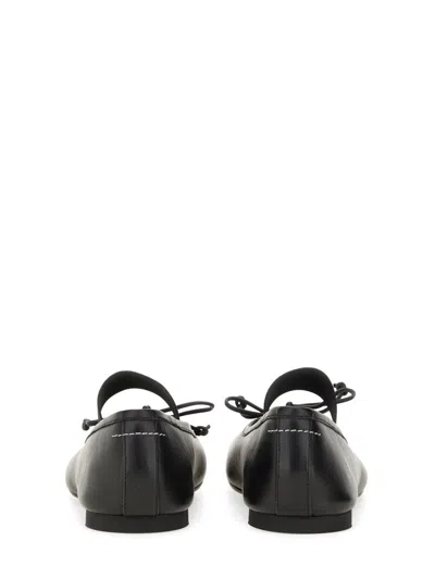 Mm6 Maison Margiela Mm6 By Maison Margiela Ballerina Anatomic Leather Flats In Black