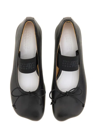 Mm6 Maison Margiela Mm6 By Maison Margiela Ballerina Anatomic Leather Flats In Black
