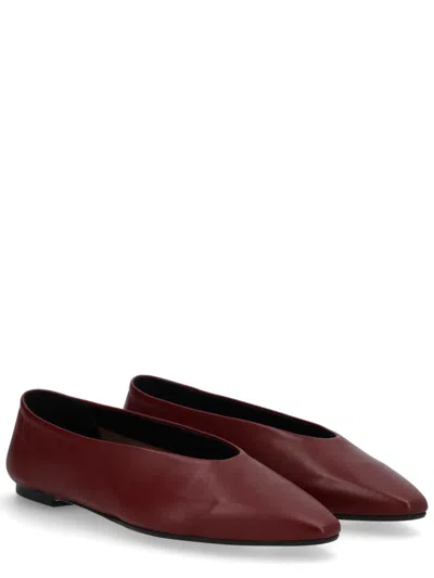 Aeyde Womens Wine Betty Pointed-toe Leather Ballet Flats