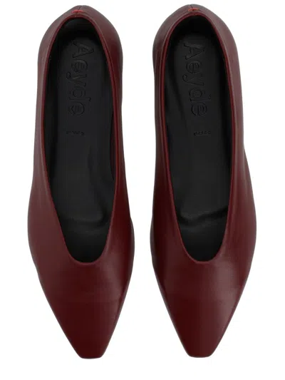 Aeyde Womens Wine Betty Pointed-toe Leather Ballet Flats