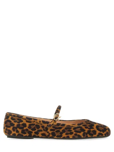 Gianvito Rossi Brown Carla Flats In Animal Print