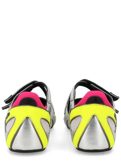 Attico Floor 01 Multicolor Ballet Shoes With Logo On The Side And Cut-out Design In Fabric Woman
