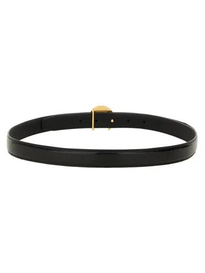 Marine Serre Elegant Mini Belt With Unique Buckle In Black
