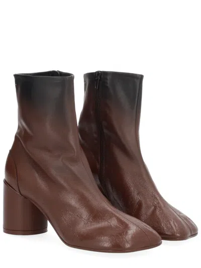 Mm6 Maison Margiela Anatomic Ombre Leather Ankle Boots In Brown