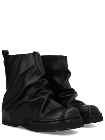 Attico Combat Mini Robin Black Leather Boot