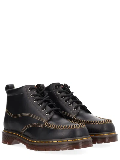 Dr. Martens Stylish Boots With Contrast Stitching And Lug Sole In Brown