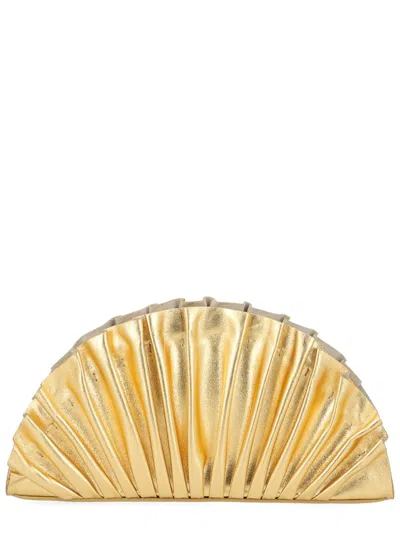 Cult Gaia Nala Mini Clutch With Pleated Detailing In Gold
