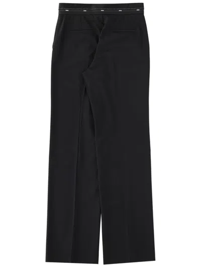 Msgm Cool Wool Pants In Black