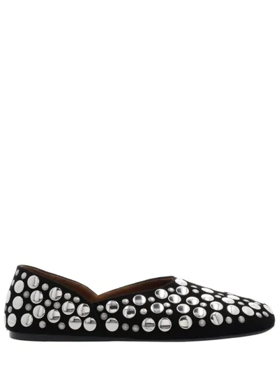 Khaite Jane Stud-embellished Leather Ballet Flats In Black