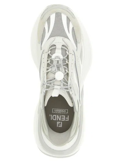 Fendi Light Mesh Sneakers Chunky Sole Pull Tab In White